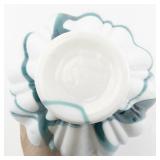 FENTON 9" Teal & Milk glass Iridescent with Spiral Rope Handle Basket.***LIMITED EDITION #58/2500*** (Has Crack)