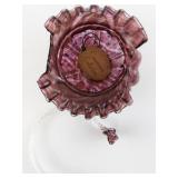 FENTON 9" VASA Murrhina Cranberry & Colbalt Blue Iridized Basket. ***LIMITED EDITION #228/1000*** (Handle Broken Reference Pictures)