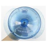 1995 FENTON 10" Celeste Blue Coralene Floral Hand painted Diamond Optic Basket. ***This Piece of the Family Signature Series is #707 of the Coralene on Celeste Blue***