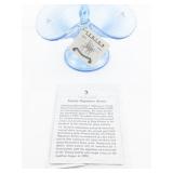 1995 FENTON 10" Celeste Blue Coralene Floral Hand painted Diamond Optic Basket. ***This Piece of the Family Signature Series is #707 of the Coralene on Celeste Blue***