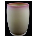 FENTON 4.5" Burmese Hand Painted Raspberry Vine Vase.