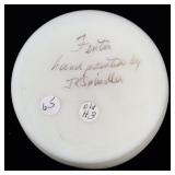 FENTON 4.5" Burmese Hand Painted Raspberry Vine Vase.