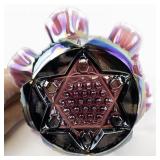 1997 7" FENTON Plum Opalescent "Button & Arches" Basket. ***Family Signing Event Exclusive Less Than 2,000 Produced 1997.***