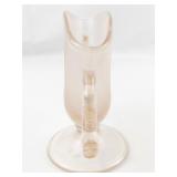 1980 FENTON Velva Rose Stretch Vase with Dolphin Handle.