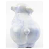 FENTON Blue Slag Sitting Pig Figurine.