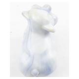 FENTON Blue Slag Sitting Pig Figurine.