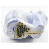 FENTON Blue Slag Sitting Pig Figurine.