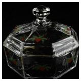 PORSGGRUND Red Hearts & Pines Candy Dish with Lid.