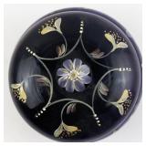 FENTON 4" Royal Purple Floral Pattern 24k Gold Accents Hand painted Covered Box. ***LIMITED EDITION #269/250***