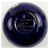 FENTON 4" Royal Purple Floral Pattern 24k Gold Accents Hand painted Covered Box. ***LIMITED EDITION #269/250***