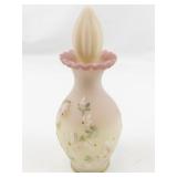 FENTON Burmese Sparkling Gold & Iced Hand painted Vanity Set. -Trinket Box, Perfume Bottle. ***LIMITED EDITION #884/2000 -Estimated Replacement Value $500***