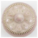 FENTON Burmese Sparkling Gold & Iced Hand painted Vanity Set. -Trinket Box, Perfume Bottle. ***LIMITED EDITION #884/2000 -Estimated Replacement Value $500***