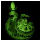 FENTON Burmese Sparkling Gold & Iced Hand painted Vanity Set. -Trinket Box, Perfume Bottle. ***LIMITED EDITION #884/2000 -Estimated Replacement Value $500***