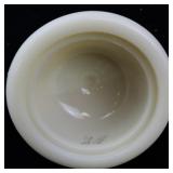 FENTON Burmese Hand painted Floral & Butterfly Temple Jar. ***Convention Piece***