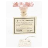 FENTON 7.5" Rose Burmese Hand painted Wheat Vase.