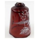 1995 FENTON 6.5" Mary Gregory "Butterfly Delight" Bell (Handle has broken off)