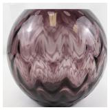 1982 FENTON 10" Amethyst Sculptured Ice Optic Sphere Vase.