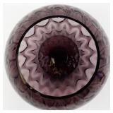1982 FENTON 10" Amethyst Sculptured Ice Optic Sphere Vase.