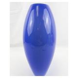 1985 FENTON 12" French Blue "Gabrielle" Sand carved Oval Vase. ***LIMITED EDITION #104/800***