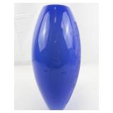1985 FENTON 12" French Blue "Gabrielle" Sand carved Oval Vase. ***LIMITED EDITION #104/800***