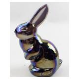 FENTON 3" Plum Carnival Miniature Bunny Figurine.