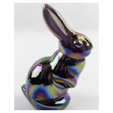 FENTON 3" Plum Carnival Miniature Bunny Figurine.