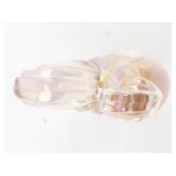 FENTON Pink Iridescent Rooster Figurine. (Has Original Box).