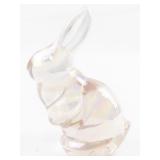 FENTON Pink Iridescent Bunny Figurine. (Has Original Box)