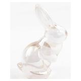 FENTON Pink Iridescent Bunny Figurine. (Has Original Box)