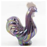 FENTON 3" Plum Carnival Miniature Rooster Figurine. (Has Original Box)