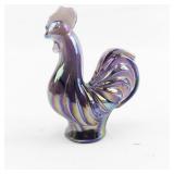 FENTON 3" Plum Carnival Miniature Rooster Figurine. (Has Original Box)