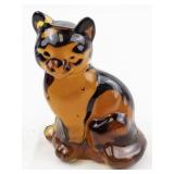 FENTON Autumn Gold Sitting Cat Figurine.