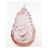 FENTON 5" Petal Pink Pear Lidded Box. (Has Original Box)