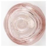 FENTON 5" Petal Pink Pear Lidded Box. (Has Original Box)