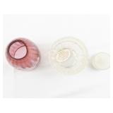 FENTON 5" Mary Gregory Cranberry Hand painted Fairy Light.