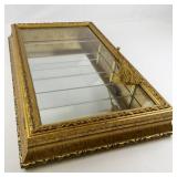 HORCHOW CREAZIONI ARTISTICHE Three Shelved Gold Tone Decorative Wall Mounted Display Cabinet