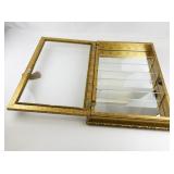 HORCHOW CREAZIONI ARTISTICHE Three Shelved Gold Tone Decorative Wall Mounted Display Cabinet