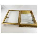 HORCHOW CREAZIONI ARTISTICHE Three Shelved Gold Tone Decorative Wall Mounted Display Cabinet