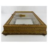 HORCHOW CREAZIONI ARTISTICHE Three Shelved Gold Tone Decorative Wall Mounted Display Cabinet