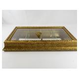 HORCHOW CREAZIONI ARTISTICHE Three Shelved Gold Tone Decorative Wall Mounted Display Cabinet
