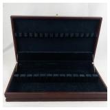 Red Vintage Silverware Case Box with Green Velvet Interior