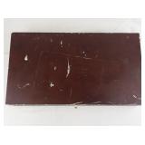 Red Vintage Silverware Case Box with Green Velvet Interior