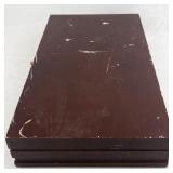 Red Vintage Silverware Case Box with Green Velvet Interior