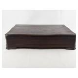 Vintage Community Wood Silverware Chest with Red Velvet Interior