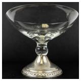 Two Duchin Creation Weighted Sterling Silver Etched Glass Bowl