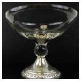 Two Duchin Creation Weighted Sterling Silver Etched Glass Bowl
