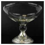 Two Duchin Creation Weighted Sterling Silver Etched Glass Bowl