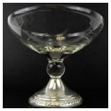 Two Duchin Creation Weighted Sterling Silver Etched Glass Bowl