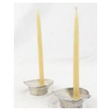 DANSK Designs Set of Sea Shell Candle Holders with Candles