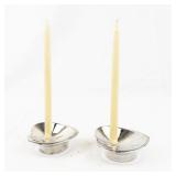 DANSK Designs Set of Sea Shell Candle Holders with Candles
